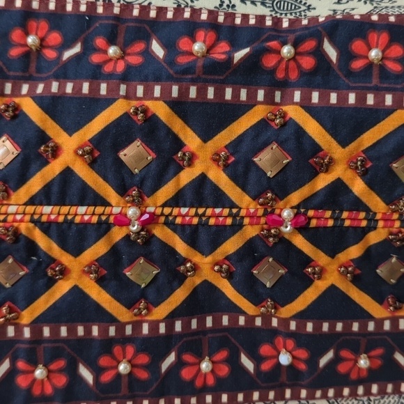 Chinyere Print Multi Flavo Frill Traditional Indian Shirt Men's Size Large - New - Picture 7 of 10